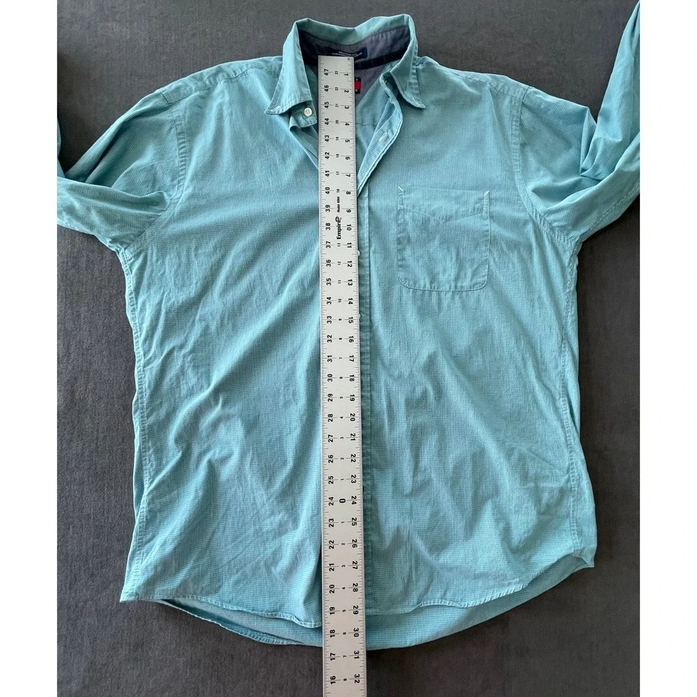 Tommy Hilfiger Button Down Shirt Mens L Green Long Sleeve Y2K Preppy Vintage‎
